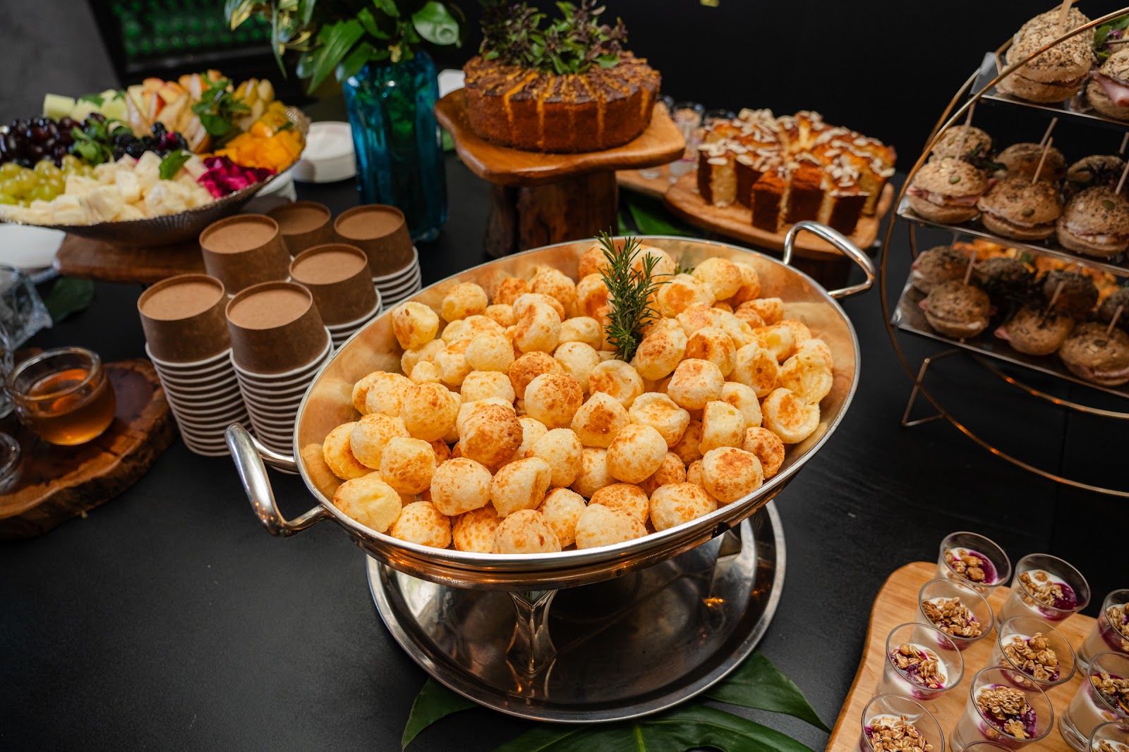 Pão de queijo bowl at the coffee station